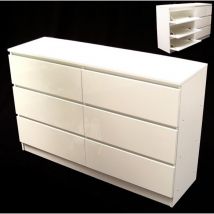 Kommode Mit 6 Schubladen Hochglanz Sideboard Weiß Anrichte 57048 Schrank Board