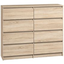 Kommode Mit 8 Schubladen 120 Sonoma Sideboard Bella