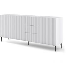 Kommode Ravenna B 200 Cm 3d3s Gefrästes Weiß Matt + Füße