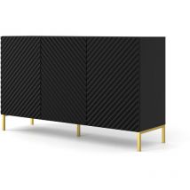 Kommode surf 150 cm 3D schwarz matt gefrästes