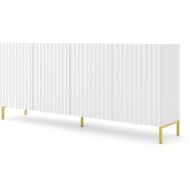 Kommode wave 200 cm 4D weiß matte