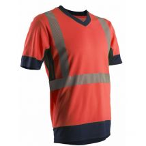 T-shirt de travail manches courtes haute visibilité komo - Rouge FLuo xl - 52/54