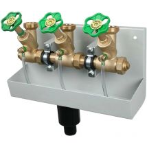 Schlösser Kompakt-Verteilerstation 3-Strang Verteiler - Zulauf 1 Zoll - dn 25, mit Ablaufrinne
