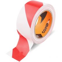 Kompaktes Signalklebeband 33m x 50mm weiß/rot