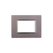 Ettroit Bticino Livinglight kompatible Platte 3 Glasmodule silberfarben - LN84306