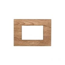 Kompatible Abdeckrahmen Bticino Livinglight 3 module quadratischer Kunststoff helles Holz Farbe