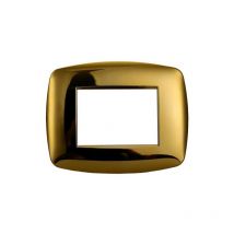 Ettroit Bticino Livinglight Kompatible Platte 3 Schlanke Kunststoffmodule, Glänzende Goldfarbe - Ln87312