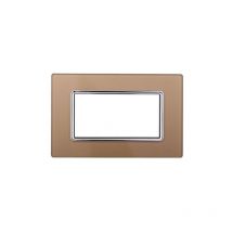 Ettroit - Bticino Livinglight kompatible Platte 4 Glasmodule goldfarben - LN84411