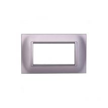 Kompatible Abdeckrahmen Bticino Livinglight 4 module quadratischer Kunststoff Silber Farbe