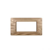 Kompatible Abdeckrahmen Vimar Plana 4 module kunststoff satiniert Gold farbe Ettroit EV85411