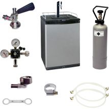 Komplett Set - Fasskühlschrank, Zapfkühlschrank (Bierbar) - inkl. Schanksäule und Kompensatorhahn, Korb