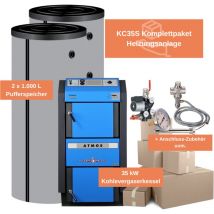 Feueranker - Komplett-Set Wasserführender Kohlevergaser Atmos kc 35 s Heizung Kohle