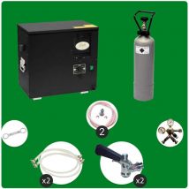 Komplett Set Zapfanlage, Bierzapfanlage AS-40, 2-leitig, Durchlaufkühler, Nasskühler - Untertheke, Green Line, Zapfkopf:Korb,Zapfkopf 2:5 Liter