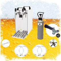 Komplett Set - Zapfanlage, Bierzapfanlage - Kontakt 40 2-leitig Trockenkühler, Durchlaufkühler 50 Liter/h, Green Line, Zapfkopf 2:korb,zapfkopf:nc 