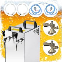 Komplett Set Zapfanlage Kontakt 40/k Bierzapfanlage 2-leitig Trockenkühlgerät Aus Edelstahl, 50 Liter/h, Mit Membranpumpe, Green Line, Zapfkopf:köpi,