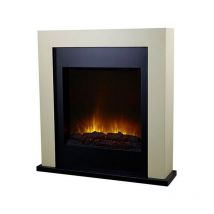 Elektrischer kamin 2000w creme und schwarz Chemin'arte avoriaz