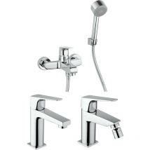 Piralla - Komplettes Badezimmer-Armaturenpaket, Badewanne, Waschbecken, Bidet Iceberg KITICE7CR