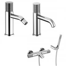 Komplettes Badezimmer aus verchromtem Messing Paini Cox Grip KITGRIP5