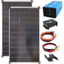 Komplettset 2x120 Watt Solarmodul 1070x585 1000 Watt TS1000 Spannungswandler 20A Laderegler