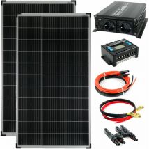 Solaranlage Komplettset SOLARTRONICS 2x140 Watt Solarmodul 1000 Watt Spannungswandler