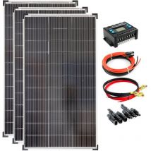 Komplettset 3x120 Watt Solarmodul 1070x585 30A Laderegler Kabel Stecker Solar Photovoltaik