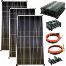Komplettset 3x140 Watt Poly Solarmodul 1500 W Spannungswandler 30a Laderegler Solar Inselanlage