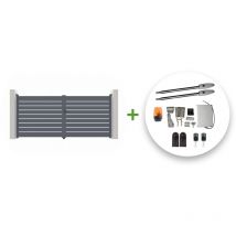 Casanoov - Elektrisches Flügeltor 3 M Vogel 300 X 180 Cm Grau + Tanker B250 Motorisierung