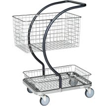 Kongamek C-line Tischwagen In Grau Mit 2 Körben Und Bremse 595x360mm Ladefläche