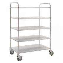 Kongamek Etagenwagen Mit 5 Böden 900x440mm Pulverbeschichtet Und Verzinkt 24mm Rand Ohne Bremse