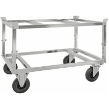 Kongamek Palettenwagen Verzinkt Und Verschweißt, Höhenverstellbar 700mm Hoch Mit Bremse Für Paletten 1200x800mm