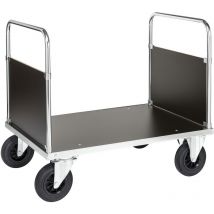 Kongamek Plattformwagen, Verzinkt 1000x700x900mm Mit Ladefläche Aus Mdf, 2 Seitenwänden Und Gummibereifung Ohne Bremse