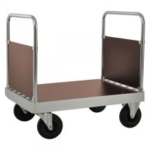 Kongamek Plattformwagen Verzinkt 960mm Hoch Mit 2 Schiebebügeln Und Ladefläche 840x600mm Aus Mdf Mit Bremse