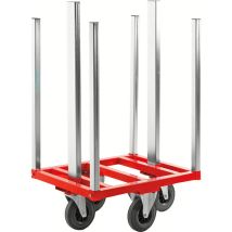 Kongamek Transportwagen 800x600x1215mm In Rot Mit 300kg Tragkraft Mit Bremse Für Palettenwagen