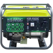KSB – Générateur à essence 6500C – 230V, 1 cylindre, 4 temps, AVR, arrêt automatique – Puissance, Carburant, Poids