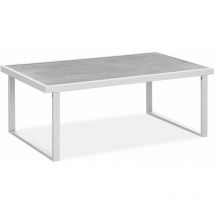 Frena Gartentisch im Loft-Stil – 118 cm Breite – 45 cm Höhe – 65 cm Tiefe – Witterungsbeständig – Stabil durch pulverbeschichtete Beine
