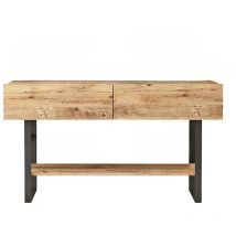 Konsole mit 2 Klapptüren und 1 Regal im Atlantik-Kiefer-Dekor - L138,8 cm