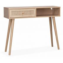 Konsolentisch mit Rattangeflecht 100x29x81cm - Sweeek
