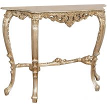 Biscottini – Konsole aus Holz mit Blattsilber antik lackiert – 115 cm, 33 cm, 87 cm – Italienische Handwerkskunst