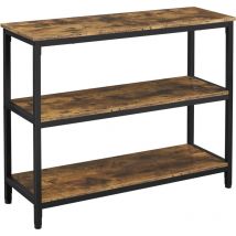 Konsolentisch Beistelltisch mit 3 Ablagen Sideboard aus Holz und Metall Flurtisch Industrie-Design Sofatisch für Wohnzimmer/Eingang/Flur, 101 x 35 x