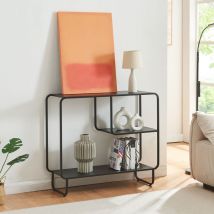 Konsolentisch Færder Metall 92x33x81 cm Schwarz [en.casa]