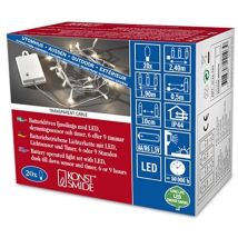 Konstsmide 3722-103 - Catena Luminosa Led Con Interruttore E Sensore, Timer Per 6 E 9 Ore, Adatta A Esterni (ip44), 20 Diodi A Luce Bianca Calda, 