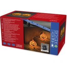 Konstsmide 6137 – 103 LED acrilico zucca, Set da, per esterno (IP44)/Timer/24 diodi bianco caldo/a batteria: 4 X AA 1.5 V (non incluse)/cavo