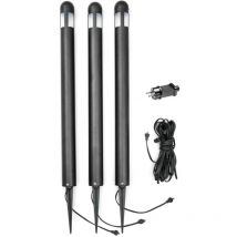 Konstsmide Lighting - Konstsmide Amalfi Piquet d'éclairage extérieur 12 v, peinture noire, lot de 3 75 cm, IP44