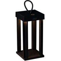 Konstsmide Cannes Lanterna Portatile Effetto Esterno usb Nera Dimmerabile 42cm 2700, 3000K, IP54