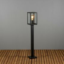 Konstsmide Carpi Dissuasore da esterno moderno corto E27 nero con vetro trasparente, IP44