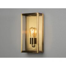 Große Außenwandlaterne carpi aus Messing mit Klarglas, Höhe 40cm