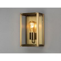 Außenwandlaterne carpi aus Messing mit Klarglas, Höhe 30cm