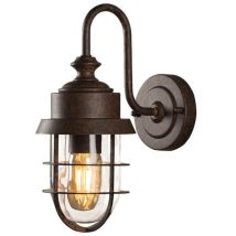 Konstsmide Lighting - Konstsmide Cerignola Cerignola Outdoor Classic Lantern Applique Murale Noir, Rouille Verre Clair E27, IP44