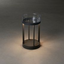 Konstsmide Lighting - Konstsmide Chieti Lanterne Portative Effet Extérieur usb Grise Dimmable 2700, Déco Verre 3000K, IP54