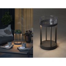 Led Outdoor Tischlaterne chieti per usb aufladbar, Grau Höhe 25cm